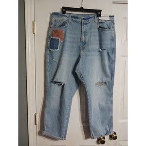 NWT Women's/Jr Girls Arizona High Rise Destructed Mom Jeans Size 21